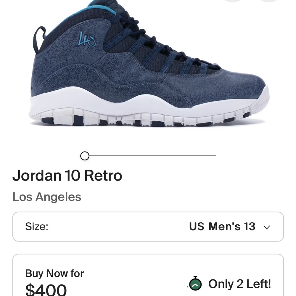 Air Jordan 10 Retro “LA” Men’s Sz 13, No Original Box
